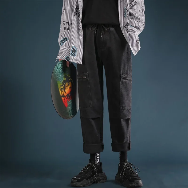 2018 мужские Новые Ретро стиль рабочие мешковатые Homme карго карманные джинсы
