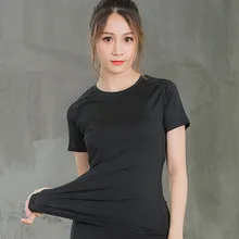 Женские рубашки для иоги с коротким рукавом Топ Спортивная одежда для женщин футболка для спортзала или йоги облегающие тренировочные рубашки для тренировки для женщин футболка