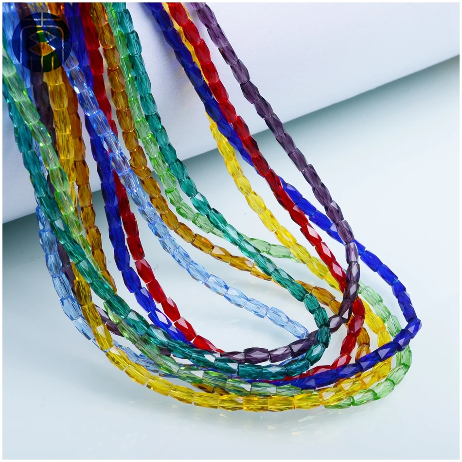 

JuleeCrystal Faceted Beads 4mm Long Cube Beads Wholesale Glass Square Beads for Jewelry Making