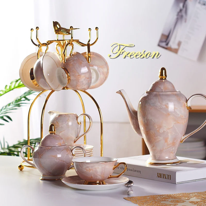 marble tea coffee sugar set