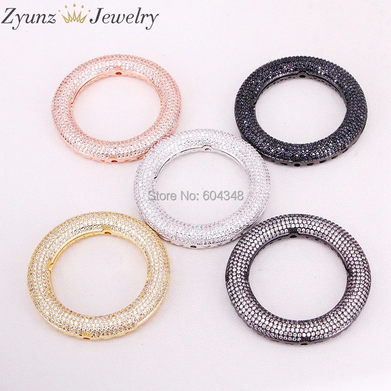 

4PCS ZYZ320-5868 Round Ring Pendant, CZ Circle Ring Connector, Cz Round Ring Pendant, Making Women Necklace Accessories
