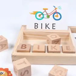 Деревянный картон английские слова Правописание деревянный игрушечные лошадки для детей Детские познавательная головоломка карты