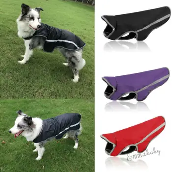 

UK Stock Dog Winter Waterproof Warm Padded Coats Pet Clothes Night Reflective