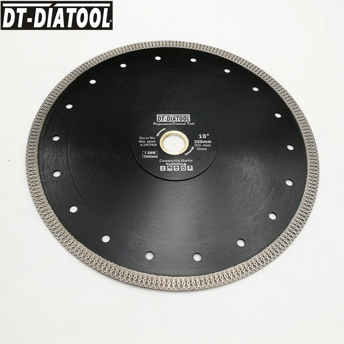 DT-DIATOOL 1piece Diameter 10inch/250mm Diamond Cutting Disc X Mesh Turbo Dry Wet Saw Blade Cutting Wheel for Porcelain Marble DT-DIATOOL 1piece Diameter 10inch/250mm Diamond Cutting Disc X Mesh Turbo Dry Wet Saw Blade Cutting Wheel for Porcelain Marble