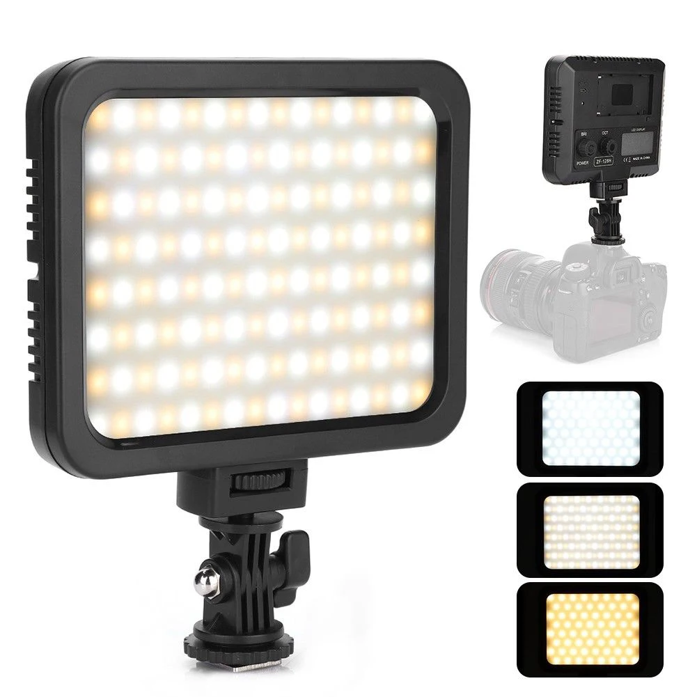 

ZIFON ZF-128H Video LED Lamp Photography Fill Light Cold Shoe Mount For DSLR Camcorder