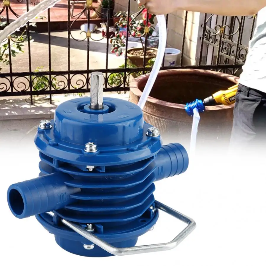 Синяя Мини-самовсасывающая Инженерная пластиковая ручная электрическая дрель водяной насос для домашнего сада ирригатор домашняя насосная