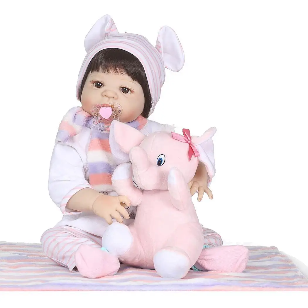 

Kids Soft Silicone Realistic With Clothes Collectibles, Gift, Playmate 2-4Years Unisex Pink Reborn Baby Doll