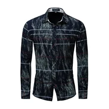 Европа Размеры Повседневное Рубашка в полоску Для мужчин рубашка с длинными рукавами хлопок Для мужчин s социальных Бизнес Формальные винтажные рубашки Slim Fit Мужской Костюмы