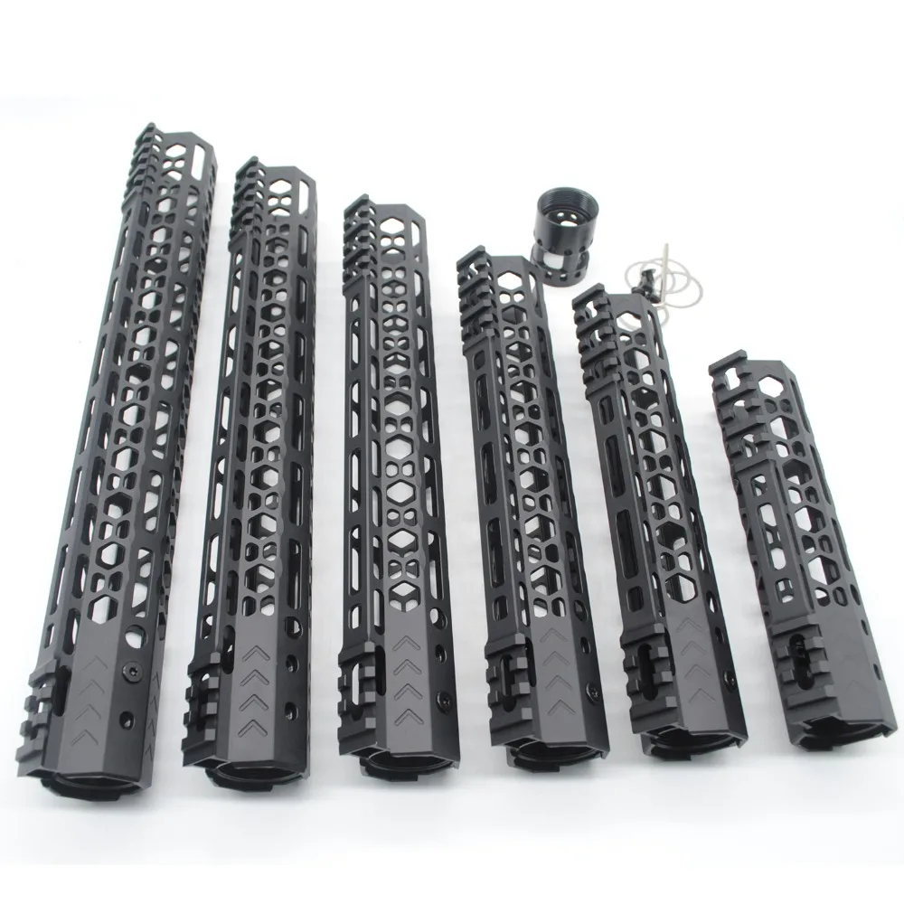 TriRock نمط جديد 7 ''9'' 10 ''12'' 13.5 ''15'' بوصة M-لوك Handguard السكك الحديدية خفيفة Picatinny جبل Sytsem_Black Andoized