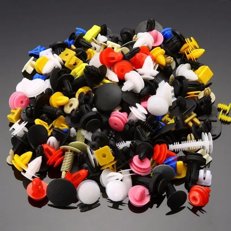

200pcs Universal Mixed Car Door Panel Fastener Auto Bumper Rivet Clip Car Latch Push Motor Cover Fender #0117
