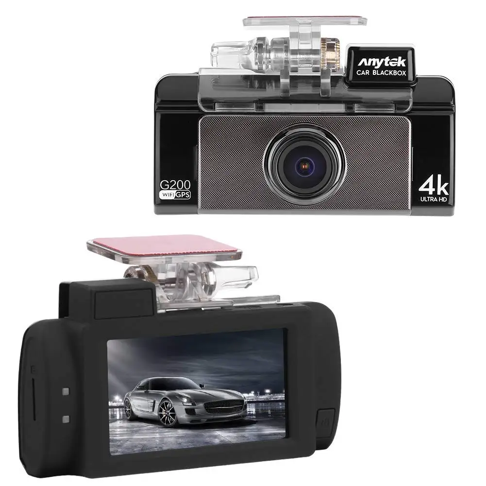 Anytek G200 2.7in сенсорный экран двойной объектив 4K UHD WiFi Автомобильный