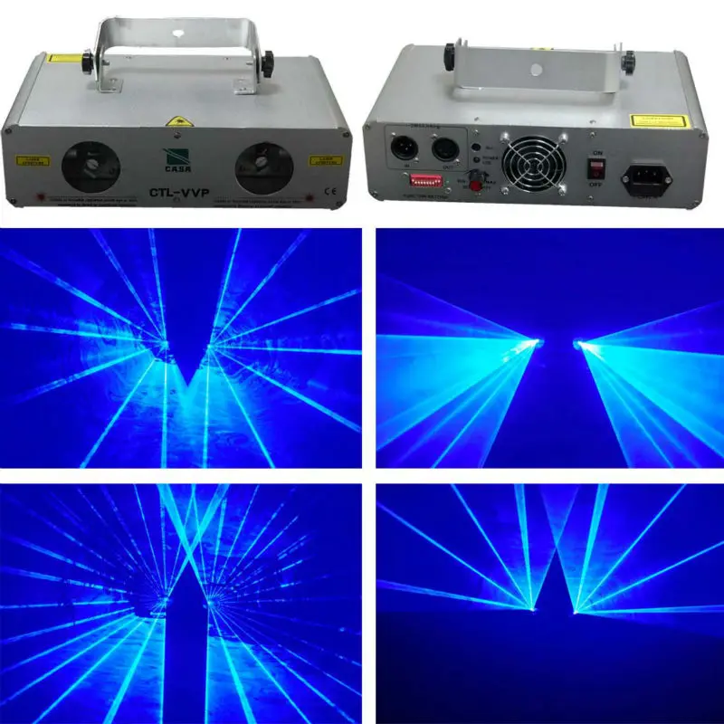

DJ disco stage lighting 2 lens blue color DMX laser show system