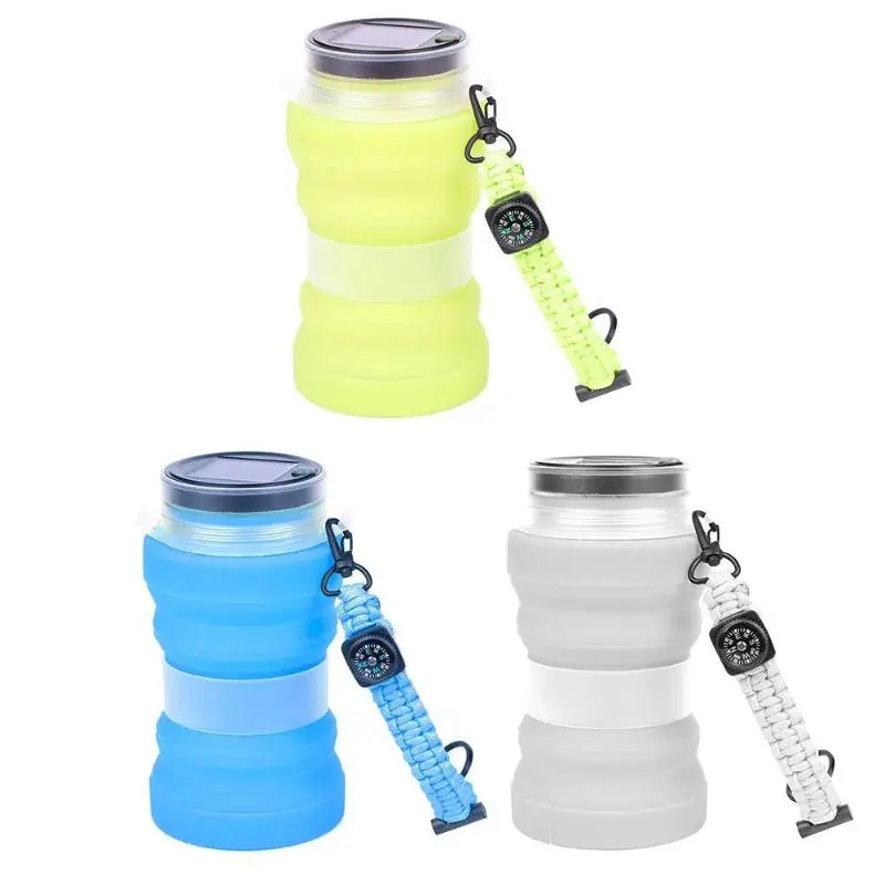 Solar Flexible Silicone 3 Modes Lighting Camping Tent Night Light Water Cup