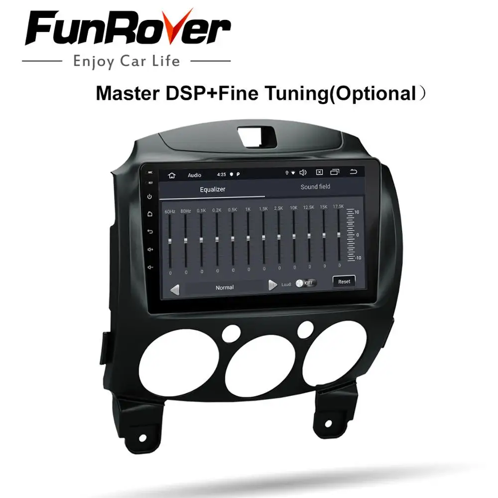Clearance FUNROVER android 9.0 2.5D+IPS car dvd multimedia player For Mazda 2 Mazda2 2007-2014 radio gps navigation navi stereo DSP RDS BT 3