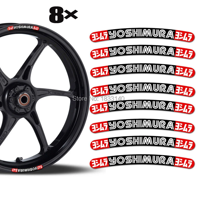 New Design 3d Gel Motorcycle Sticker Car Sticker 8 Yoshimura For 17 18 21 Inch Wheel Eposy Rim Sticker Decals Stickers Aliexpress