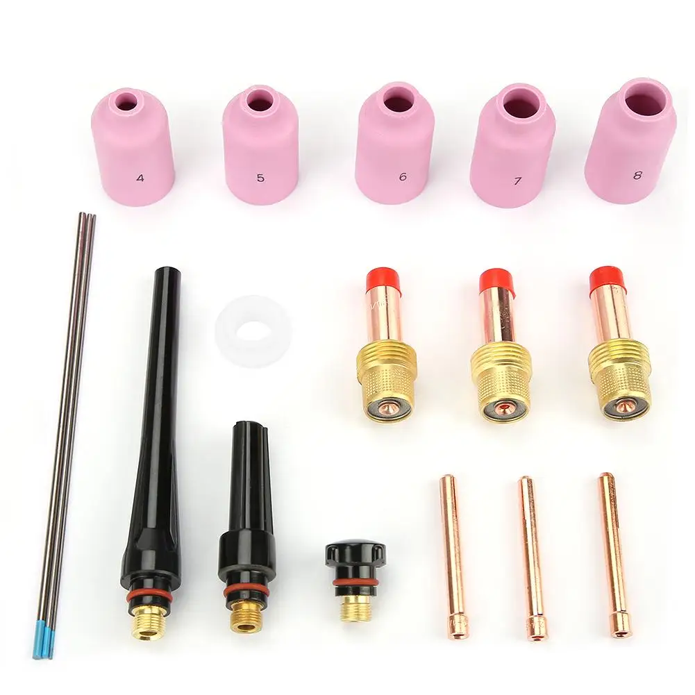 

18Pcs/Set TIG Torch Accessory Cup Collet Electrode Set for Wp-17/18/26 WL20 2019 new style