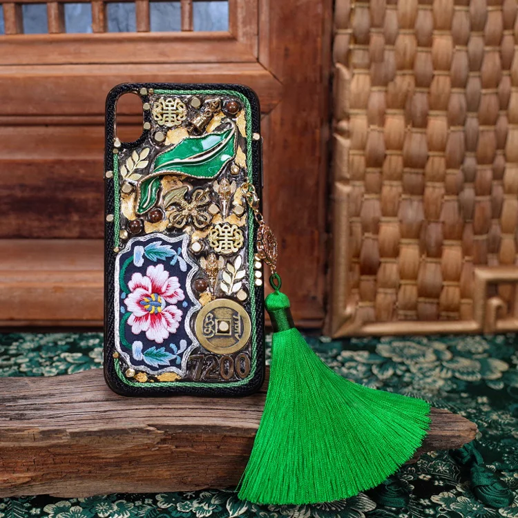 

For Iphone Xs Max Case Chinese Style Handmade Embroidery Mechanical Styl Limited Edition patterned for Iphone 8 Plus Case