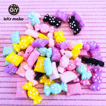

Cartoon Silicone Beads Of Candy Shape Teething Necklace Making Mini Beads Set Pacifier Accessories Baby Teethers 5pcs Let's Make