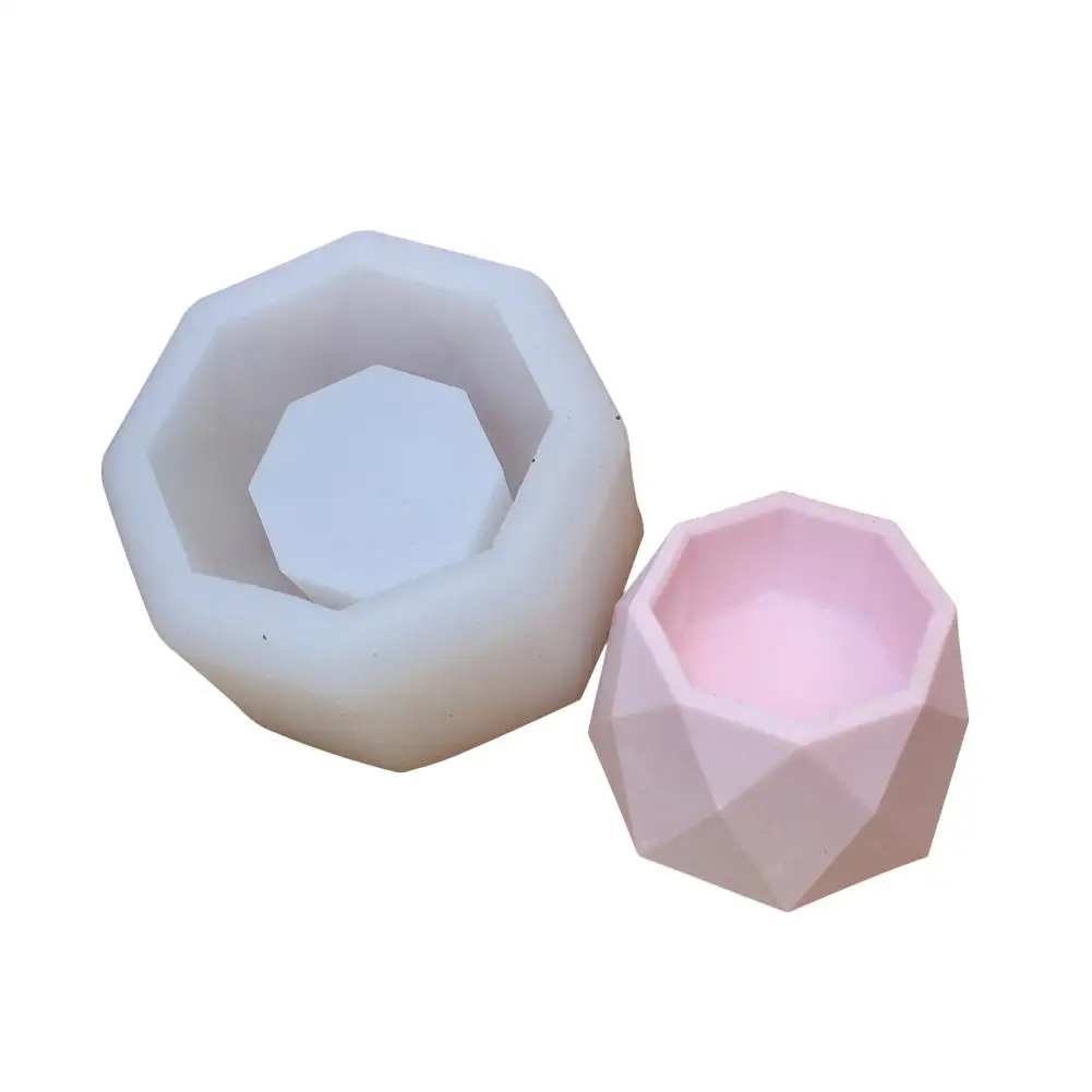 DIY геометрический полигональный бетонный цветочный горшок, форма для украшения офиса, глина цементная кремнезема, ваза для суккулентов, силиконовая форма#05