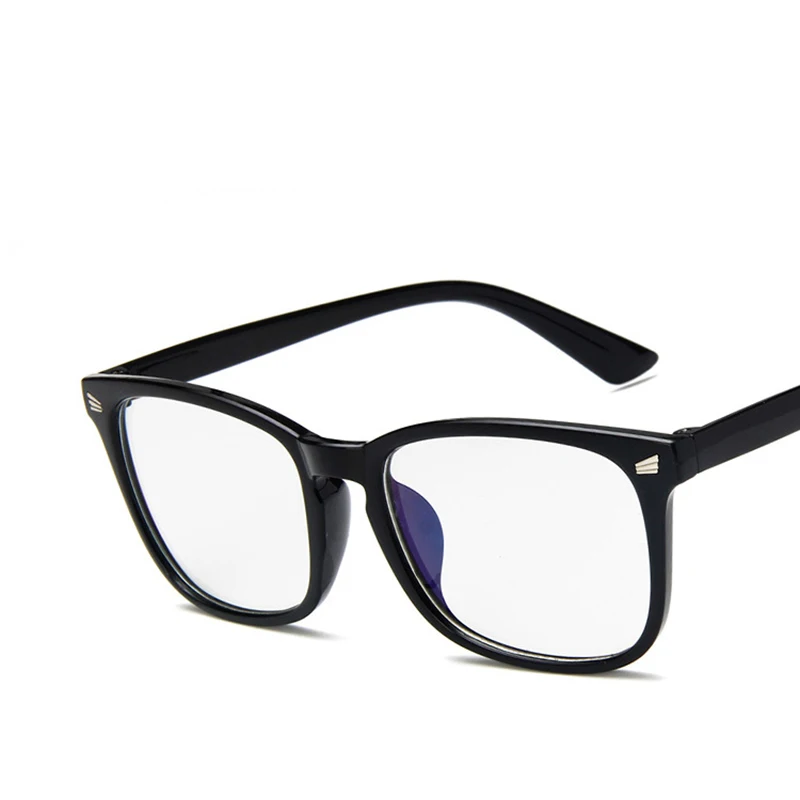 Женские сексуальные винтажные UV400 очки Квадратные очки Рамка Компьютерные игры прозрачные линзы анти-УФ анти синий светильник очки с заклепками