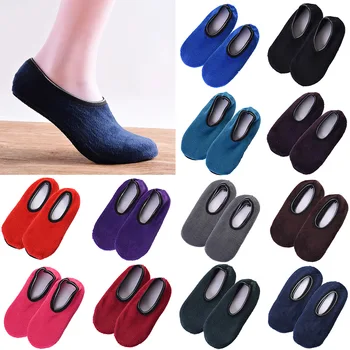 

Fashion Winter Leg Warmers Indoor Floor Socks Thicken Warm Antiskid Short Boat Sock Solid Women Velvet Floor Socks Home Socks