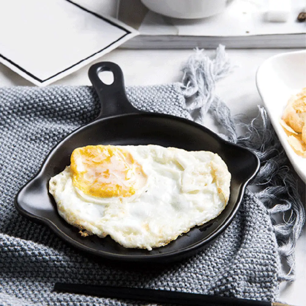 

1 pc Dinner Baking Creative Plate Round/Square Ceramic Plate Dish Tray Cheese Baked Plates Baking With Handle Dishes Household