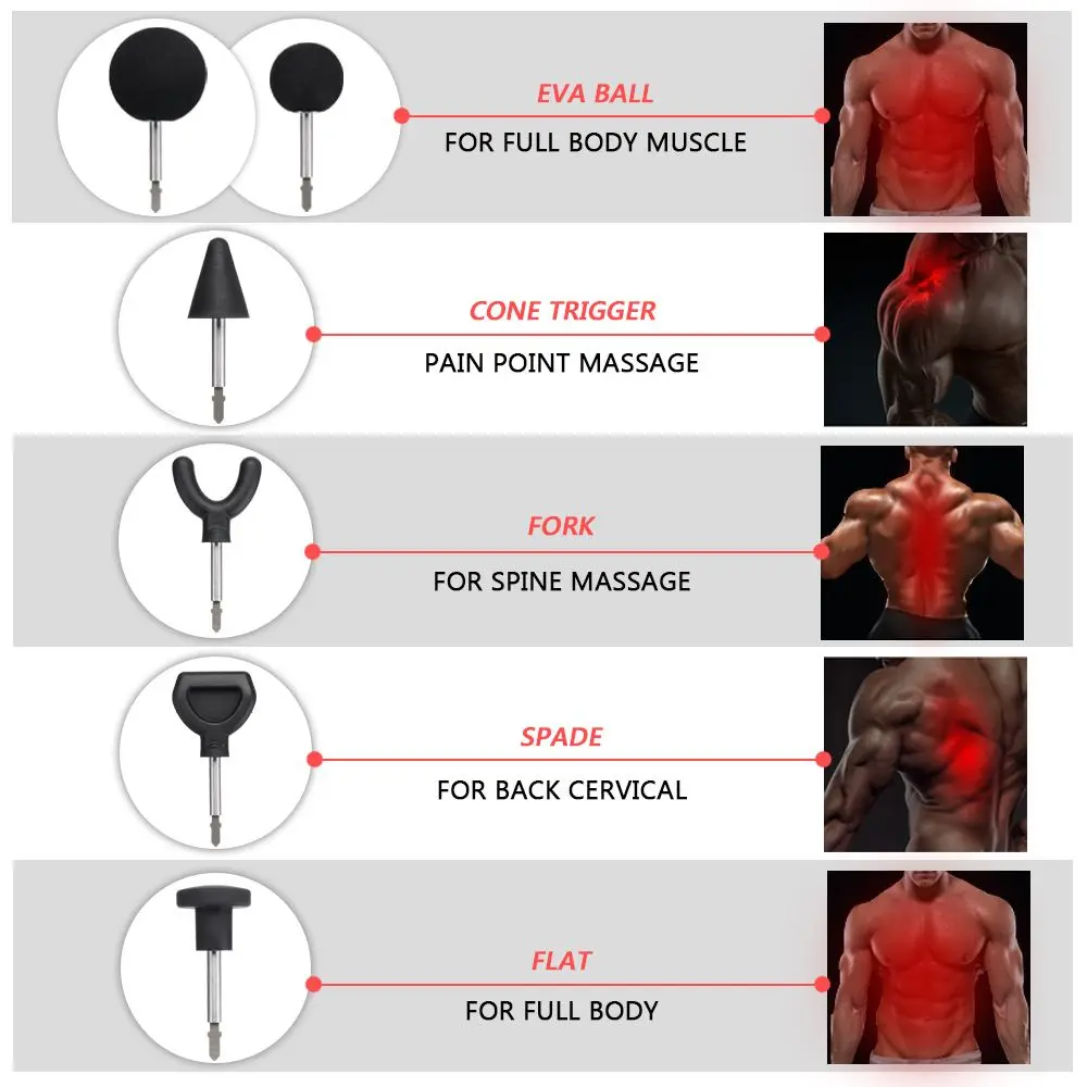6 шт. 75 мм массажный пистолет для расслабления мышц насадки для бустера/Worx 540/Ryobi/Makita/Электрический массажер