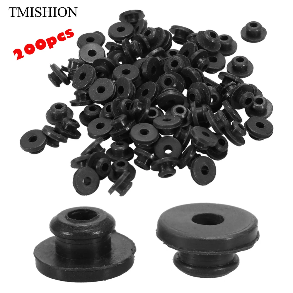 

Free Shipping 200Pcs Tattoo Needle Rubber Grommets Nipples Black "T" Type Needle Pad Tattoo Machine Accessory Armature Bar Tools