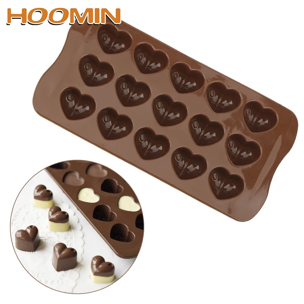 

HOOMIN DIY 3D Heart Form Silicone Mold Cake Decorating Ice Cube Chocolate Soap Jelly Tray Kitchen Baking Tool Heart Shape Mould