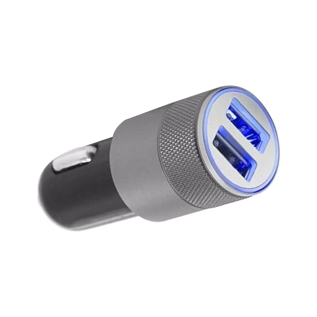 2,1 Ач двойной USB Blu-Ray автомобильное зарядное устройство из алюминиевого сплава автомобильное зарядное устройство 2,5*2,5*6 см
