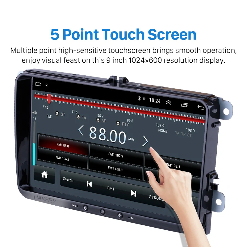 2 Din Android 8.1 2G RAM 32G ROM Car Radio GPS 2.5D Touchscreen Headunit for VW Volkswagen SEAT LEO