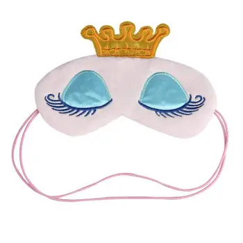 

Lovely Pink/Blue Crown Sleeping Mask Crown Eyeshade Eye Cover Travel Cartoon Long Eyelashes Blindfold Gift For Women Girls