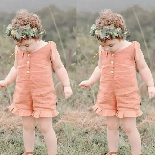 

Pudcoco New Brand Summer Baby Girls Newborn Clothes Solid Bodysuit Jumpsuit Sunsuit Outfits Set