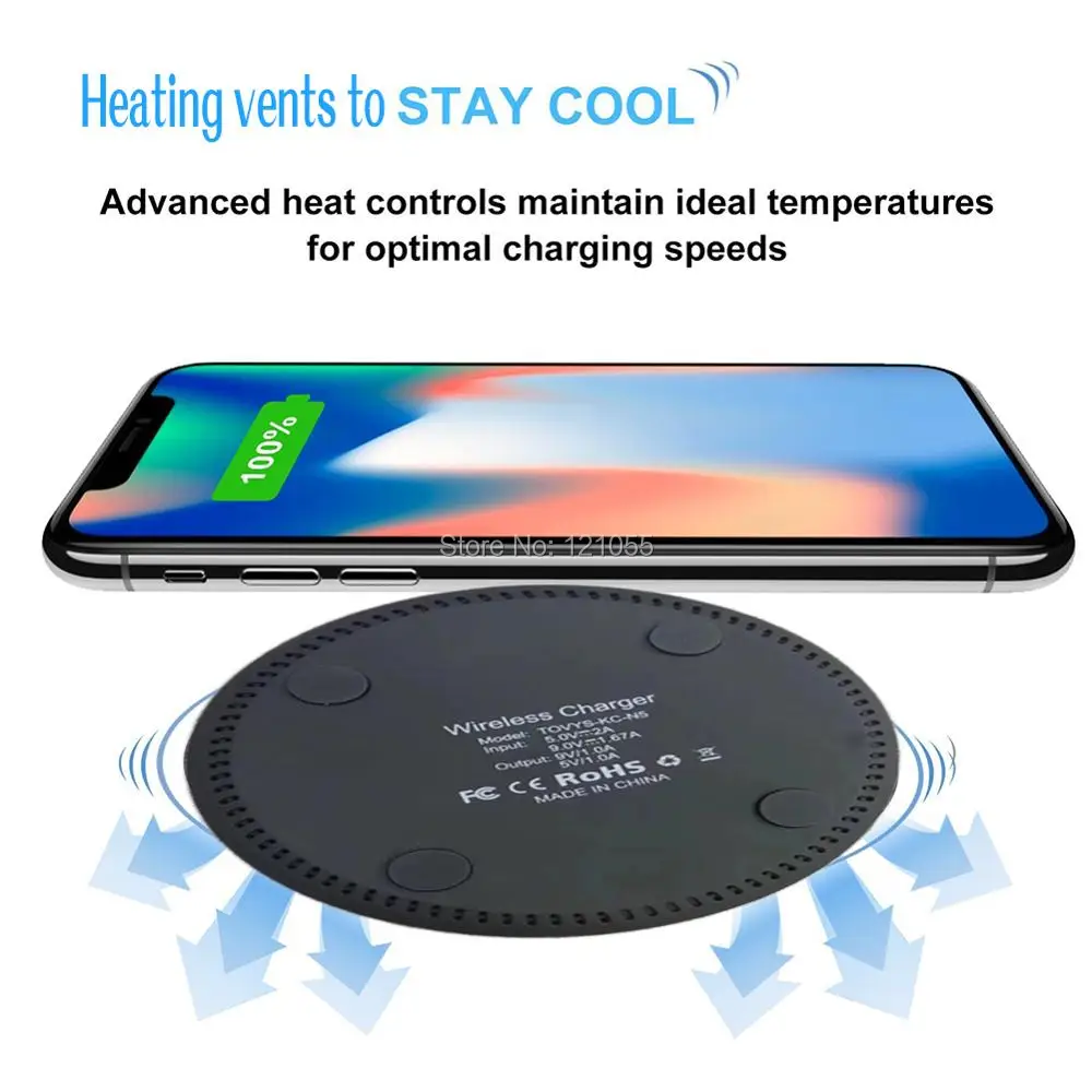 Беспроводное зарядное устройство Qi для iPhone XS/X/8/7 plus быстрая Беспроводная зарядка