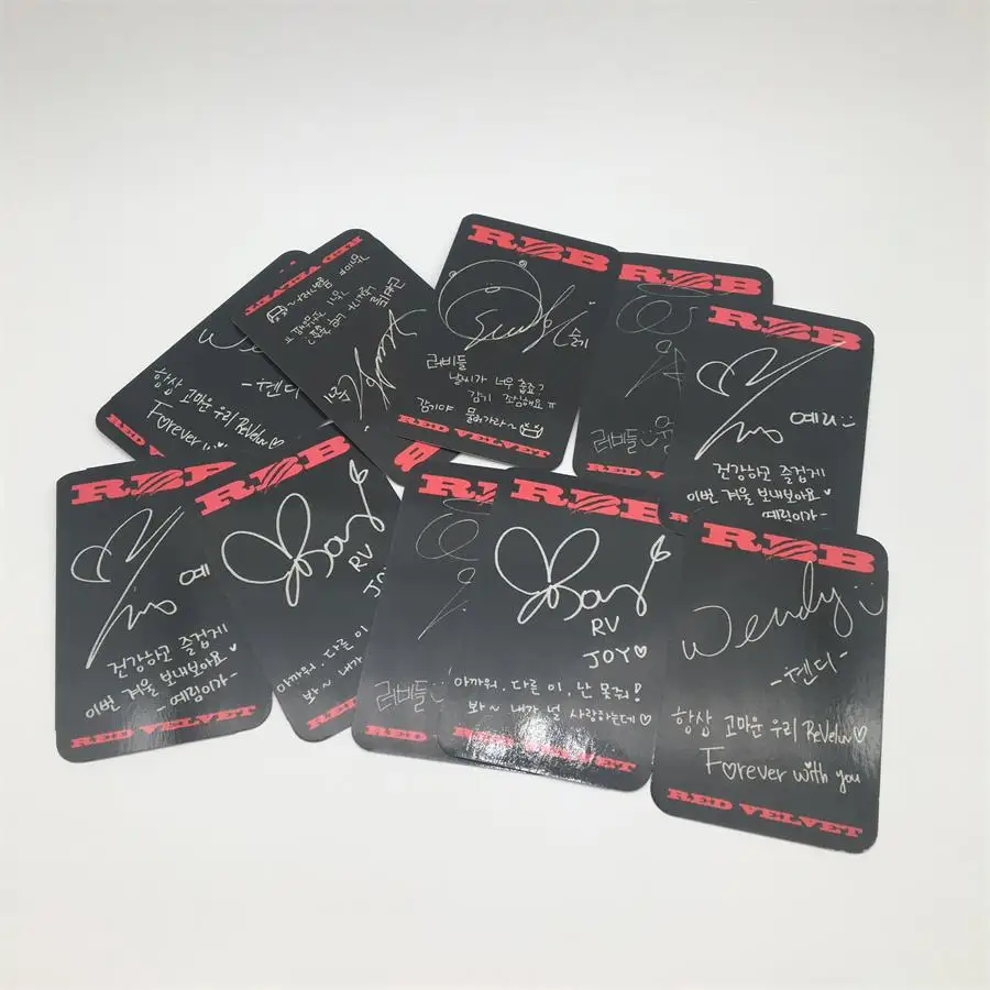Kpop красный бархатный мини альбом RBB Paper Photo Cards коллективный автограф Photocard 10