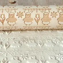 Тиснение деревянная Скалка Для DIY выпечки печенья для макарон, для бисквитов цветок Выгравированный резной тисненый выпечки печенье ролик трафарет