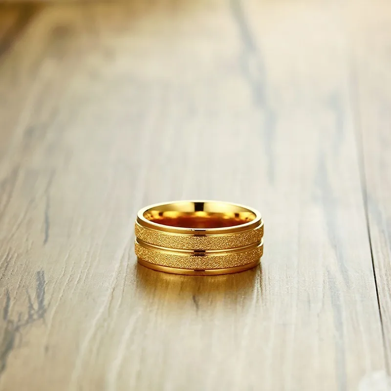 Мужские и женские кольца с двойным закручиванием из матового золота, обручальные кольца из нержавеющей стали для мужчин и женщин, унисекс, ювелирные изделия anel alliance