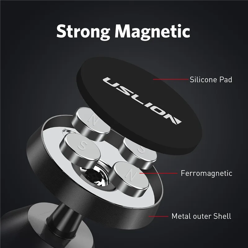 USLION Magnetische Auto Telefon Halter Für iPhone XS X Samsung Magnet Halterung Auto Halter Für Tel