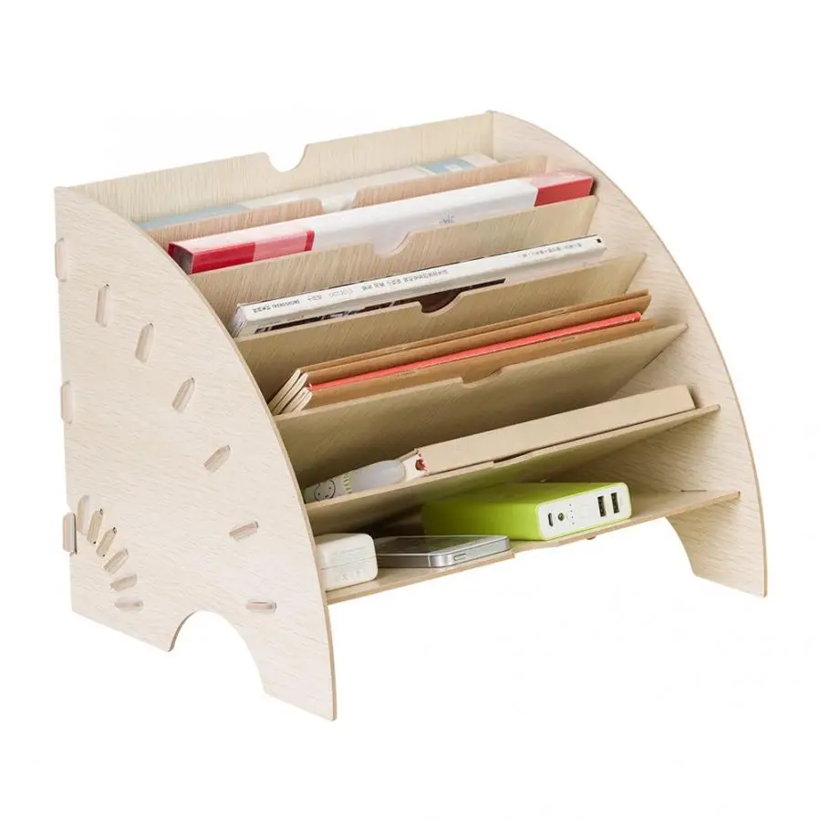 

Modern DIY Office Display Rack Magazine File Organizer Desktop Organizer Shelves Document Sorter