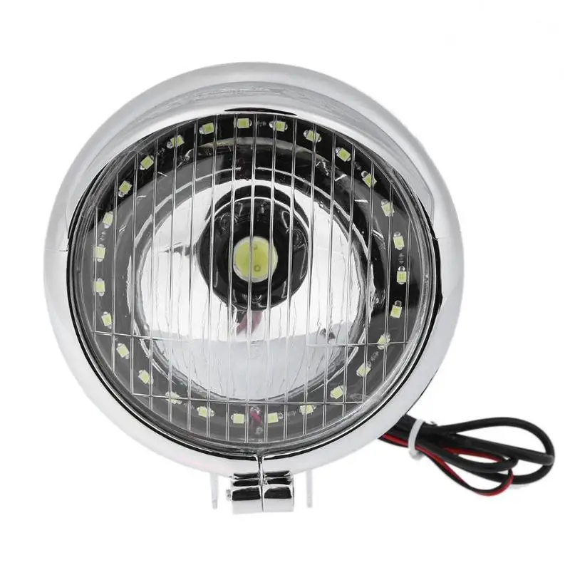 

Chrome 5 inch Universal Motorcycle Headlight Front Head Lamp Fog Light Bulb