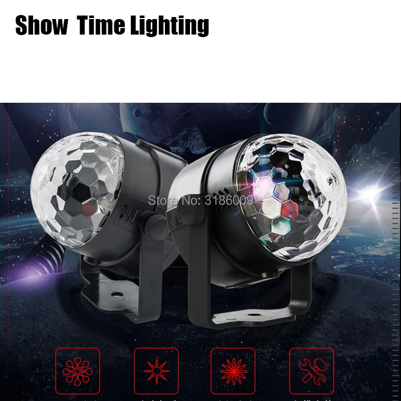 Мини dj диско СИД RGB 3 Вт кристалл магический шар источника питания от USB для дома