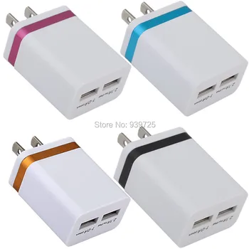 

wall charger Dual usb ports 2.1A+1A Eu US Ac home travel auto power adapter for iphone 7 8 samsung s6 s7 android phone mp3
