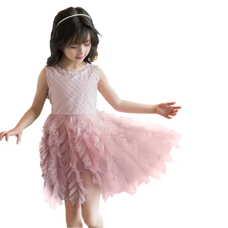 

2019 Summer Baby Kids Girl Dress Solid Color Princess Party Tutu Dress For Girls Clothes Birthday Wedding Gown Girls Dresses