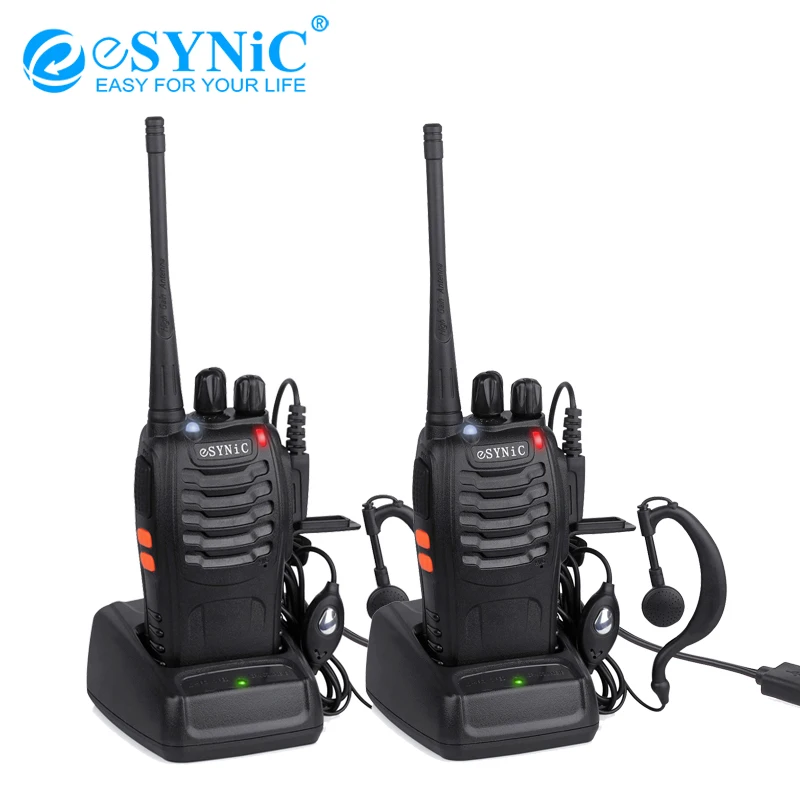 

eSYNiC Walkie Talkie UHF 400-470MHZ 5W16CH 2-Way Radio BF-888S Portable radio Antenna With USB Charger Two Way Walkie Talkie