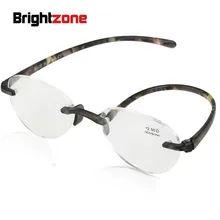 Brightzone, новинка, оправа без оправы TR90, пресбиопические мужские и женские очки для чтения, классические очки, круглые очки, люксовый бренд