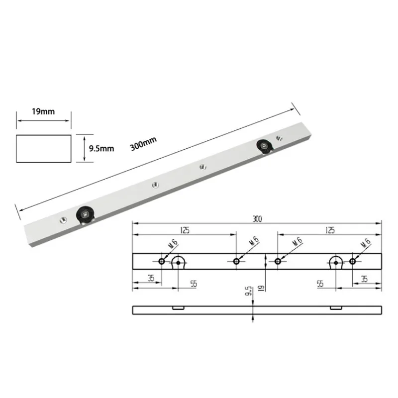Деревообрабатывающие инструменты DIY T Track, Торцовочная штанга, 300 мм, алюминиевый сплав, Торцовочная штанга, слайдер, Настольная пила, Торцовочная штанга для Т-образных пазов