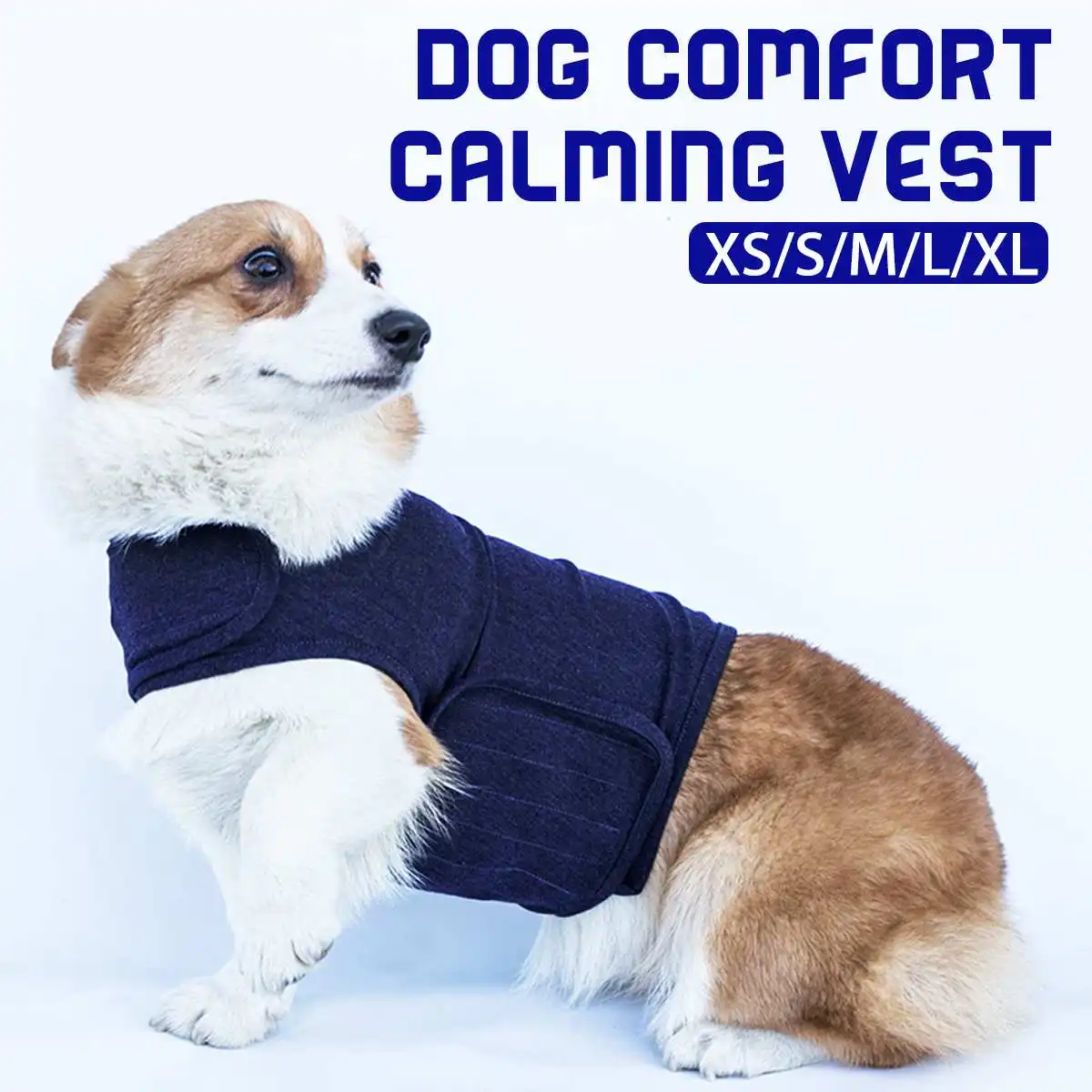 

2019 Cotton Dog Vests Blue Pets Calm Down Clothes for Dog Safety Fashion Sports Collar Harness Cute Puppy Clothing