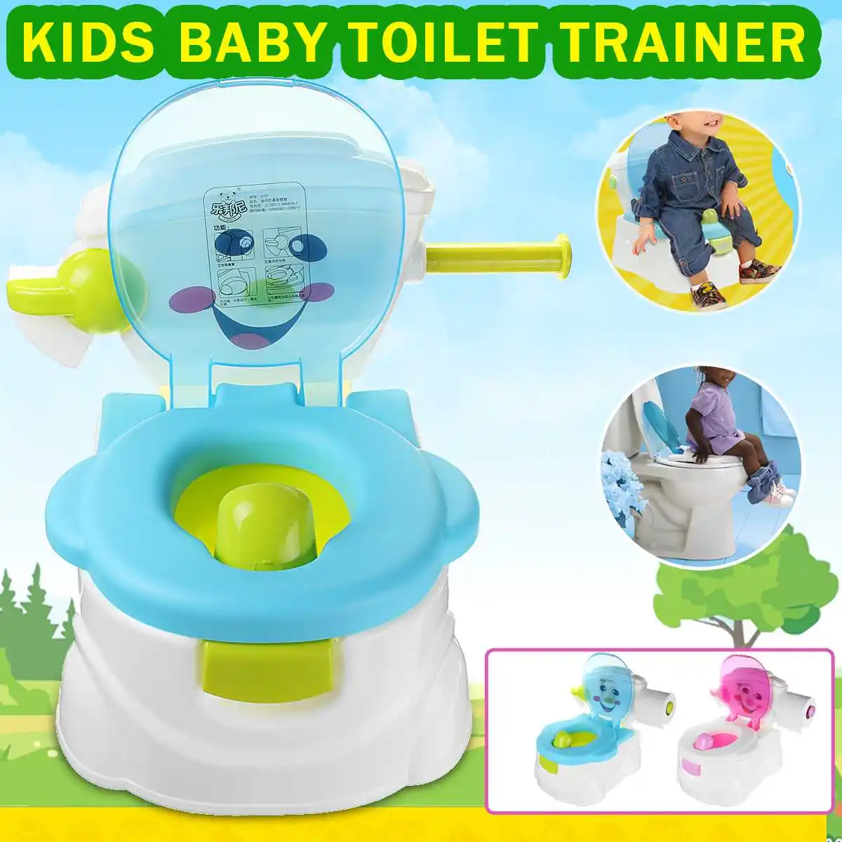 2 In1 Portable Music Kids Baby Toilet Trainer Child Toddler Potties