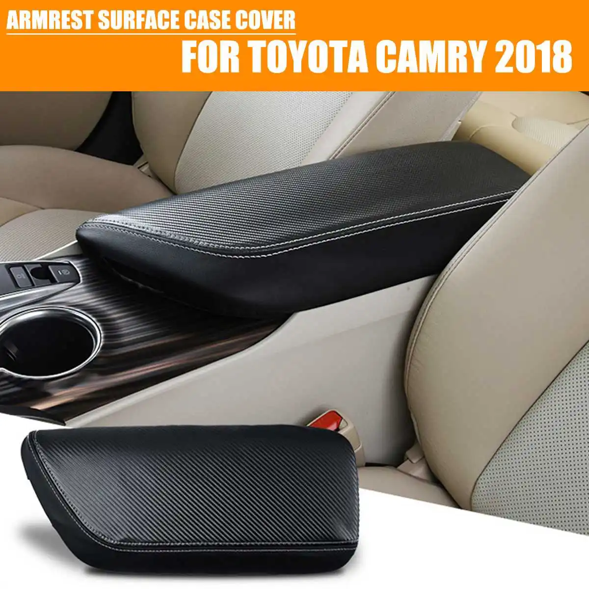 Leather Car Armrest Pad Covers Center Console Auto Seat Armrests Box