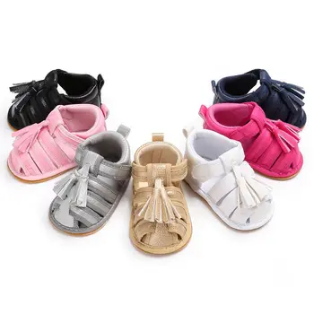 

Newborn Toddler PU Fringe Summer Shoe For Girl Boy Kids Infant Cool Soft Rubber Sole First Walker Children Cool Prew Wonbo Brand